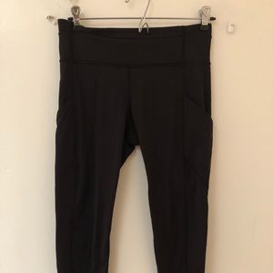 Lululemon running crop tights.